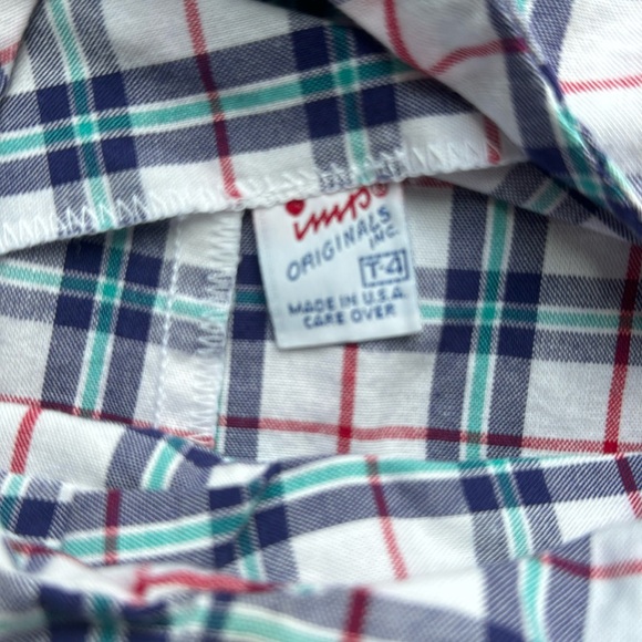 IMP Originals Vintage Overall Blue,Red, Green & White Plaid SZ 4T - Picture 4 of 8